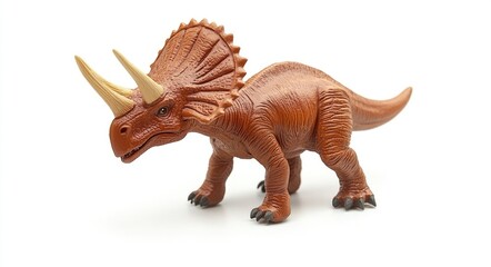 Triceratops Horridus: An Isolated Representation of a Prehistoric Reptile on a Pristine White Background