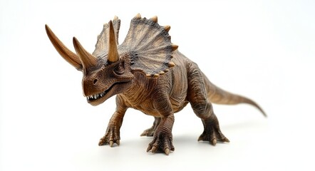 Naklejka premium Triceratops Horridus: Isolated Prehistoric Dinosaur on White Background