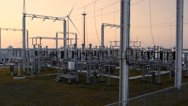 Power station, electrical transformers, electric station