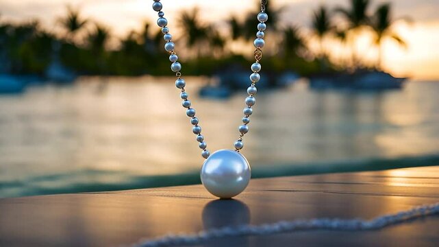 Jewel with pearls cultured on an island.