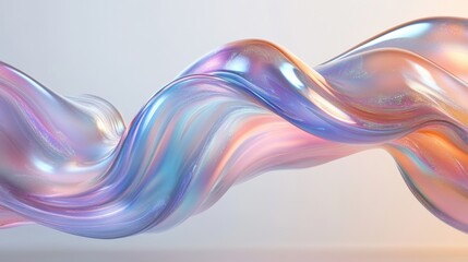 iridescent wave design, contemporary greeting card backdrop features iridescent wave design on minimalist white surface, ideal for personalized text