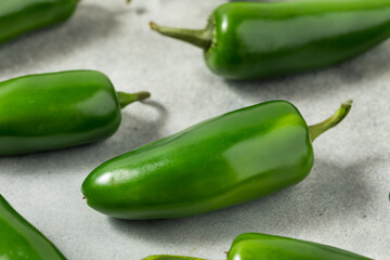Raw Green Organic Jalapeno Peppers
