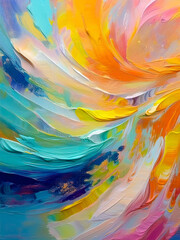 Movement and Energy of the Wind Acrylic and Oil Painting