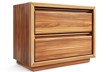 Contemporary Wooden Chest Isolated on Bright Background: Three-Dimensional Storage Solution for Modern Offices