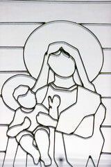 The Redeemer Church (or Notre Dame Cathedral). Virgin Mary and child. Wrought iron. Hue. Vietnam.