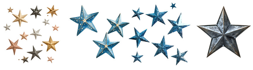 PNG Stars Motif Isolated on White Background