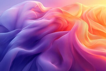 Fototapeta premium Abstract flowing fabric in vibrant colors, creating a dynamic and ethereal atmosphere.