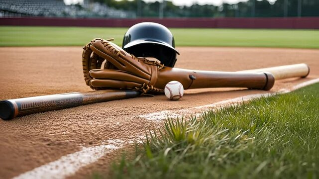 Baseball glove and ball.