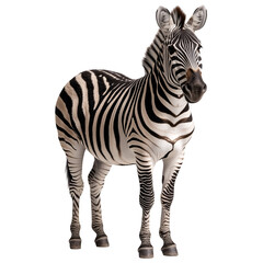 Fototapeta premium whole standing zebra isolated on a transparent background