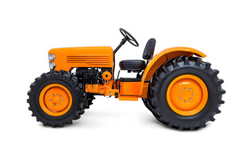 Big agricultural tractor isolated on a white background