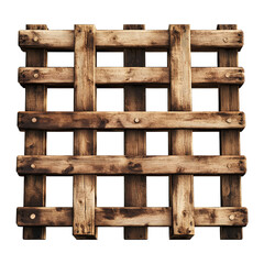 Stacked Wooden Pallets Isolated On Transparent Or White Surface