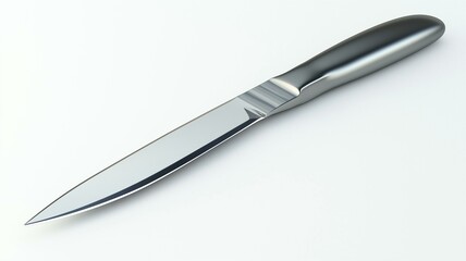 Fototapeta premium High-quality, photorealistic image of a sleek stainless steel scalpel isolated on a white background 