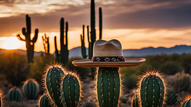 Cactus with Mexican hat.