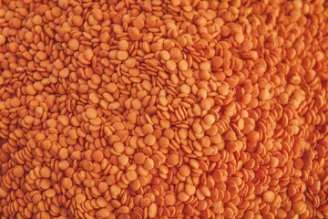 Nahaufnahme von leuchtend orangefarbenen Linsen