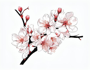 Blossoming Cherry Branch