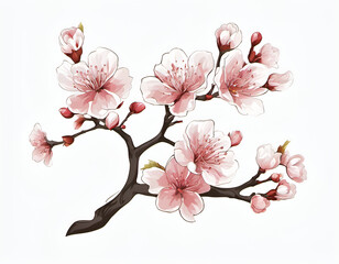 Blossoming Cherry Branch