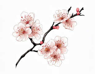 Blossoming Cherry Branch