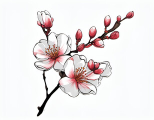 Blossoming Cherry Branch