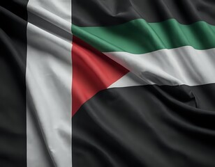 Obraz premium Palestinian Flag: Draped Fabric, Bold Colors, Symbolic Design