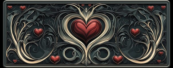 Stylish frame design featuring hearts for a Valentine's Day card, perfect for romantic messages