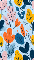 Seamless leaf pattern with intricate details, ideal for natural and organic design.