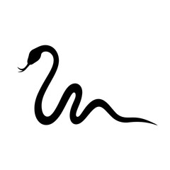 Minimalist Snake Silhouette in Sleek Black Design