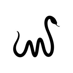 Minimalist Snake Silhouette in Sleek Black Design