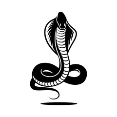 Fototapeta premium Striking Cobra Silhouette in Black with Hood Spread