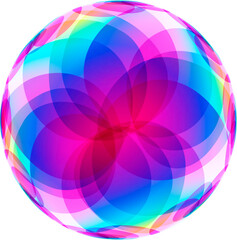 Abstract background with a lotus flower in the style of stained glass