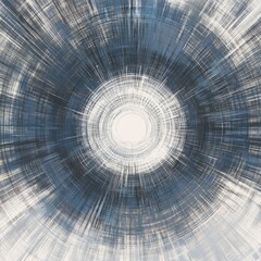 Thin lines intersect chaotically in the center, forming a perfect circle