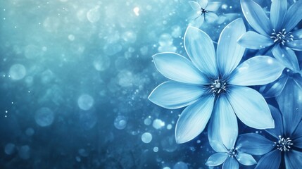 Serene Blue Flowers in a Dreamy Setting