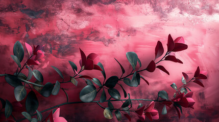 Pink background with flower arrangement