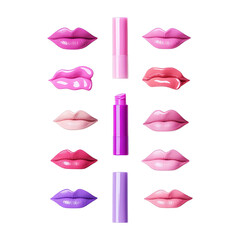 Obraz premium Clips Featuring Assorted Matte Lipstick Tubes And Vibrant Shades