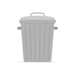Trash can with lid icon. Colored silhouette. Front side view. Vector simple flat graphic illustration. Isolated object on white background. Isolate.