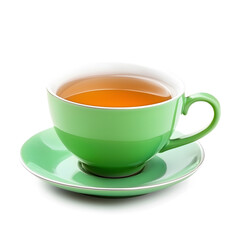 Cup of black tea isolated on white background