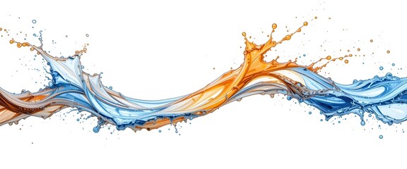 Fototapeta premium orange and blue splash