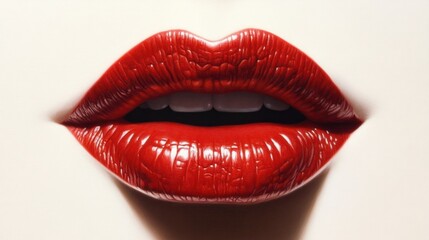Obraz premium Red lips, close-up, studio, beauty, advertising (1)