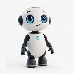 Adorable Friendly Robot Character 3D Rendered AI Bot Futuristic Technology Cute Digital Companion