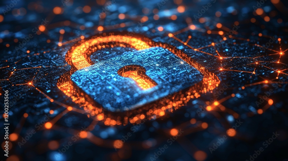 Poster cybersecurity involves internet security concepts alongside data protection
