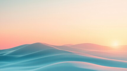 Fototapeta premium Pastel sunset over rolling hills.