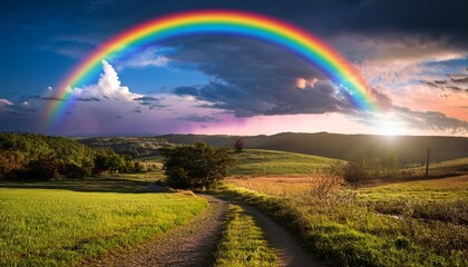 Naklejka premium rainbow sky historical past