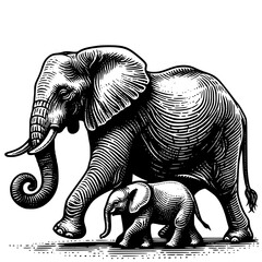 Elephant Drawing Vector © Georgi