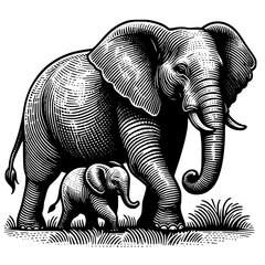 Elephant Drawing Vector © Georgi
