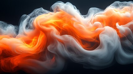 Fototapeta premium Smoke fire abstract orange black swirls high resolution hd image