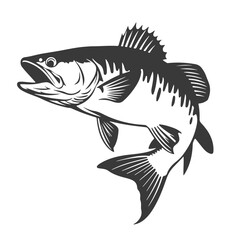 A jumping fish vactor, silhoutte illustration art design with a white backraund