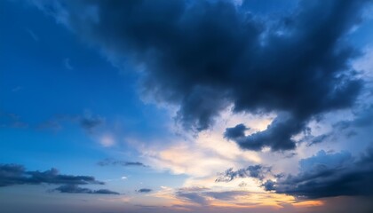 Fototapeta premium blue dramatic sundown sky replacement for composition