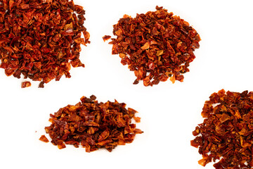 Dried tomatoes isolated on a white background.