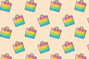 Pattern of cartoon beach bags.