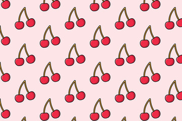 Cherry pattern. Vector illustration.