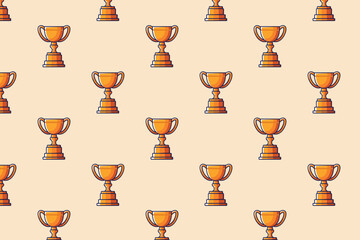 Pattern of winner's cups. Vector illustration